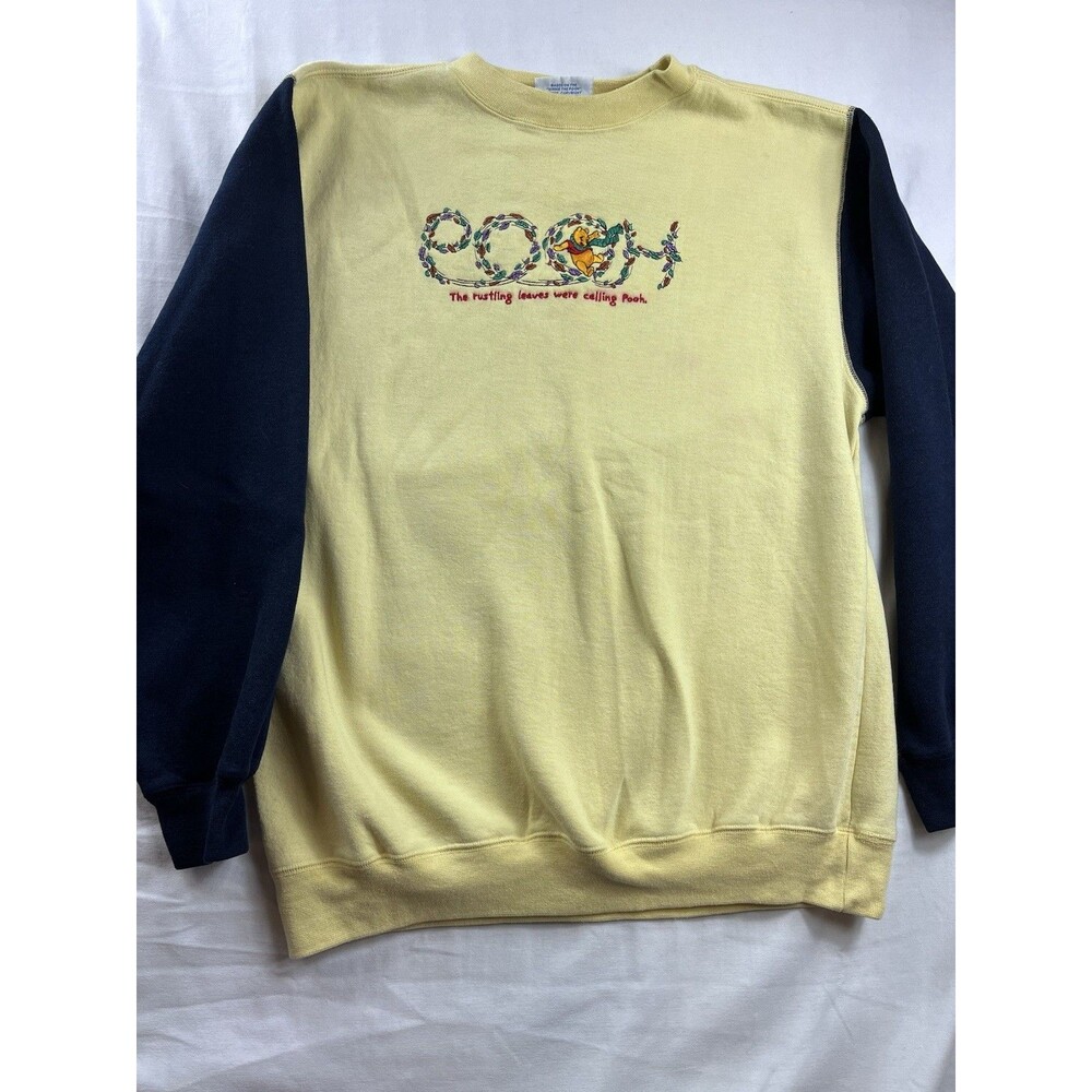 Vintage Y2K 90s Winnie the Pooh Sweatshirt Adult XL Distressed Blue Yellow